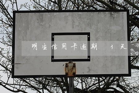 明生信用卡逾期 3天 明生信用卡逾期 3天